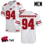 Men's Wisconsin Badgers NCAA #94 Matt Henningsen White Authentic Under Armour Big & Tall Stitched College Football Jersey TJ31U42CE